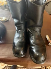 Vintage Red Wing Pecos Boots Pull On Made In USA Black Size 10.5 EE steel toe