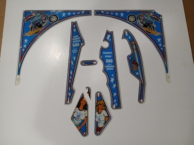 Original Bally EVEL KNIEVEL Pinball Plastics (Incomplete Set 8 Pieces)