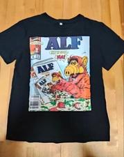 ALF T Shirt ALF Alien Illustration Black XL Unused Authentic Rare Plus