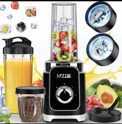 Standmixer 4in1 Smoothie Maker 600W mit To-Go Becher Schwarz