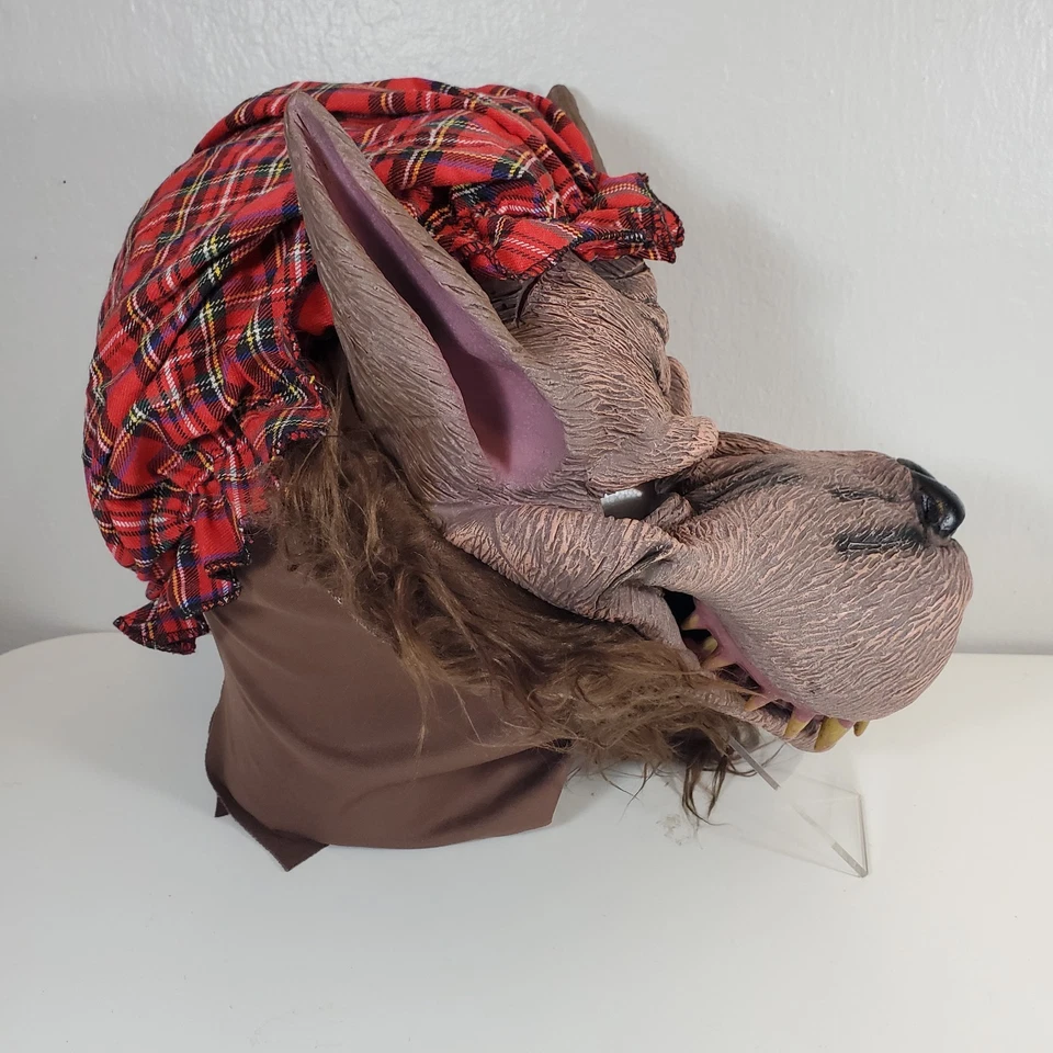 Fantasia de Halloween Big Bad Wolf Grandma máscara látex borracha chapeuzinho vermelho - Imagem 4 de 4