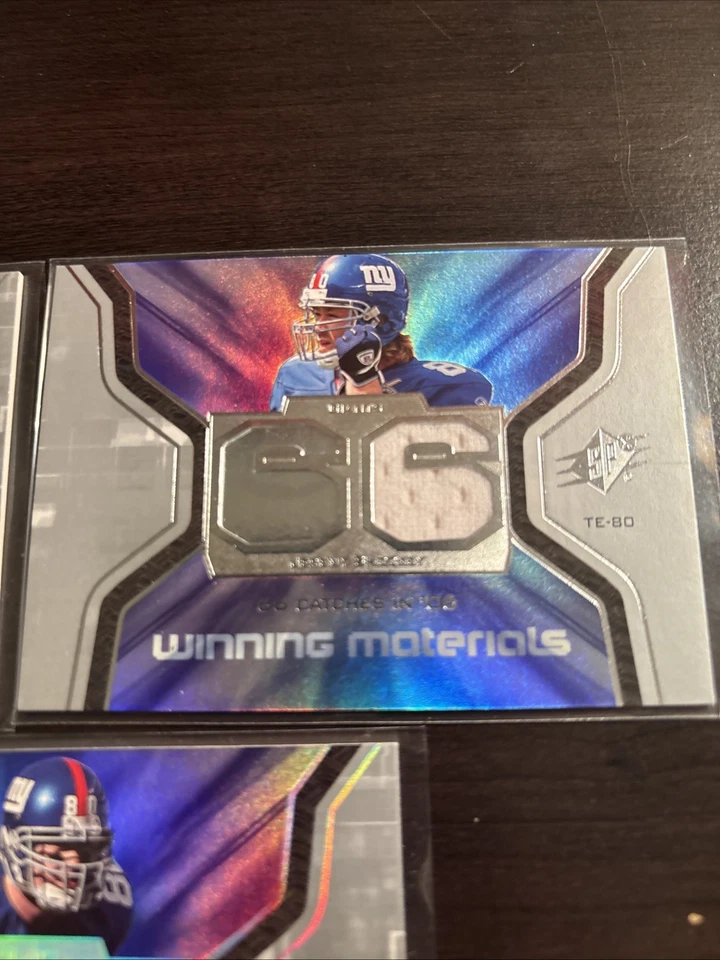 2007 SPx Winning Materials Jeremy Shockey TE-80 Jersey MEM Game-Worn 3 Card Lot - Image 3 of 4