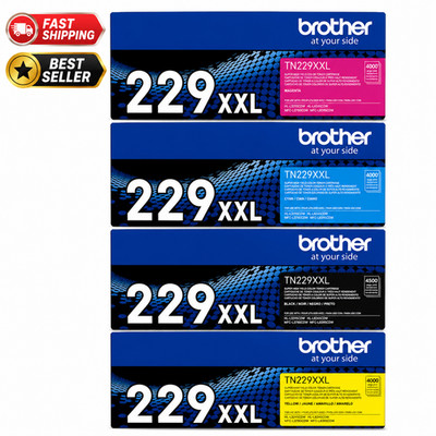 Brother TN229XXL Black & Color Super High Yield Toner Cartridge Set 4-Pack NEW