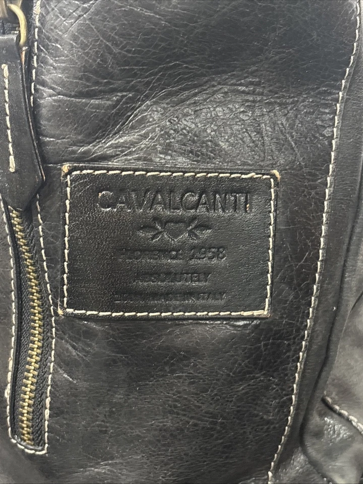 Bolso Bandolera Cavalcanti Para Mujer Cuero Genuino Negro Hecho en Italia Foto 4 de 4