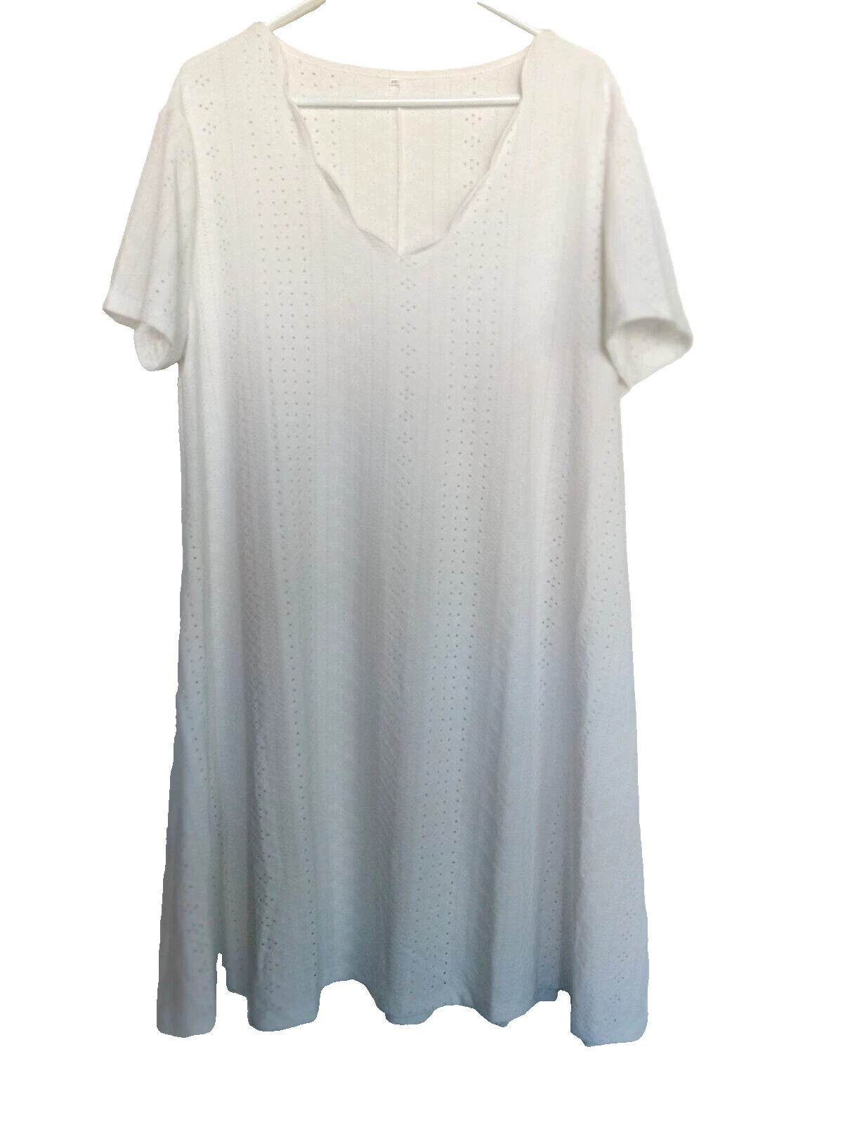 OFF WHITE Abito con occhiello bianco nuovo senza etichette taglia plus 1X (true fit) taglia nuovo con etichette collo v smerlato