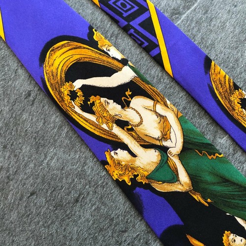 GIANNI VERSACE silk tie Canova: Amore & Psiche print purple from F/W 1991/92 - Picture 6 of 12