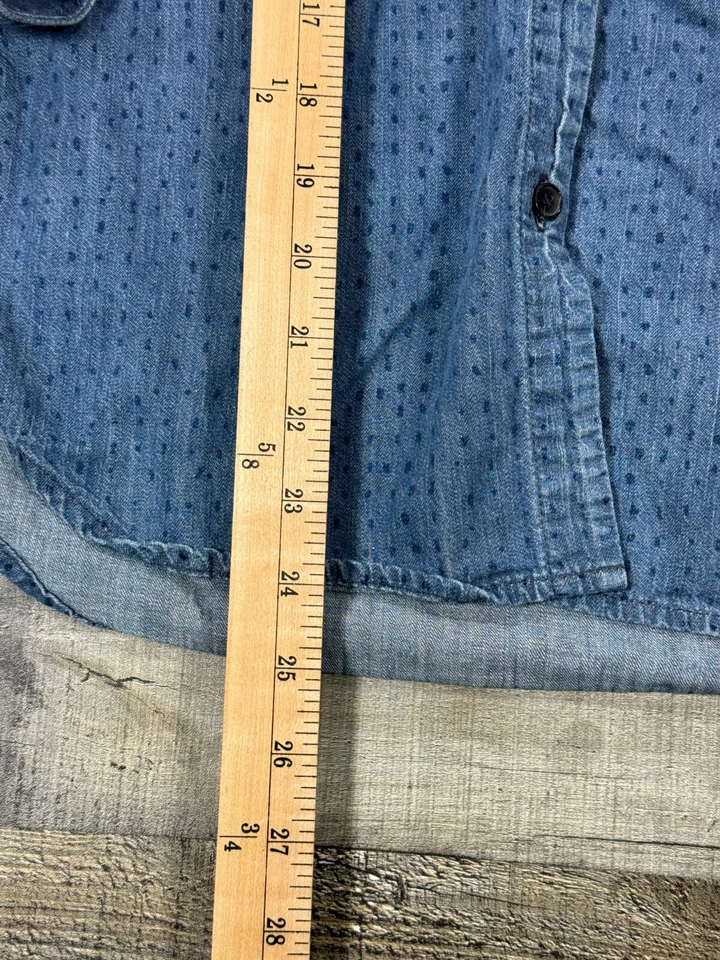 AG Adriano Goldschmied Shirt Womens Small Blue Denim Button Long Sleeve Top USA Foto 4 de 4