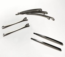 Delsol Long Thin Metal Black Bobby Hair Pin Slide Clip Women New Made in France