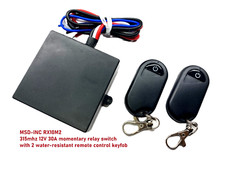 MSD 12V 30A 315mhz MOMENTARY relay switch with 2 remote control key fob RX10M2