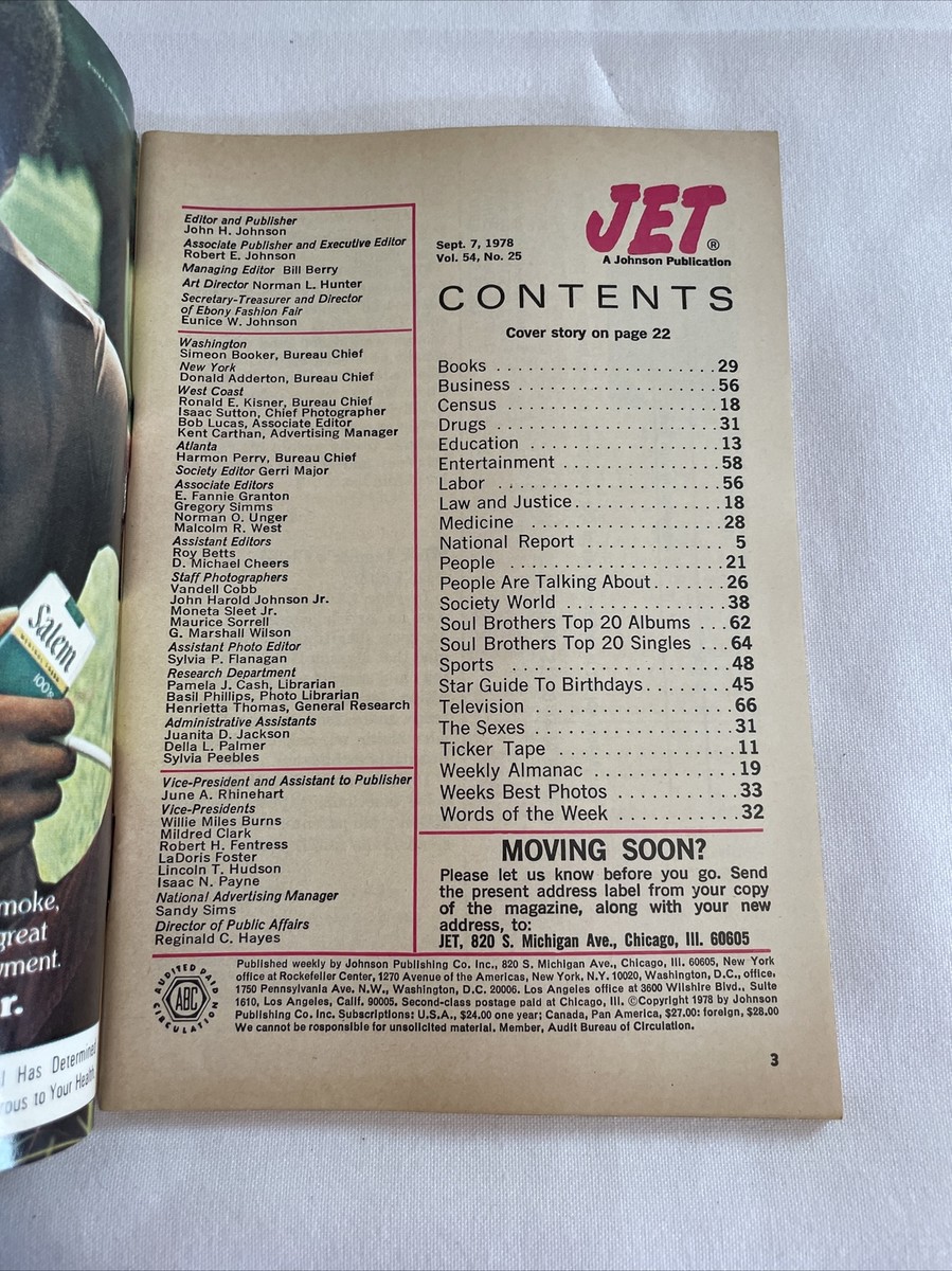 1978 September 7 JET Magazine, Jayne Kennedy Makes Movie With