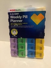 CVS 4-A-Day Weekly Pill Planner Clearly Labeled Compartments Brand New