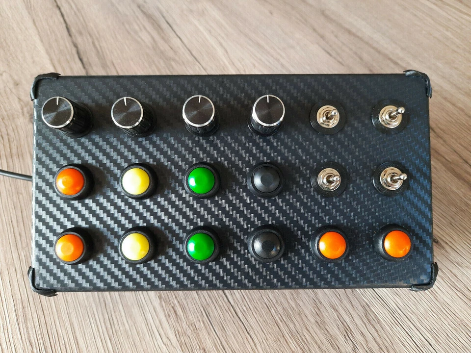 Button Box Sim Racing 30 Funzioni USB 4 Levette 4 Rotary PC Carbon Buttonbox - Bild 2 von 4