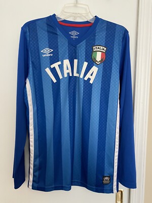Italia National Team Soccer Football Blue Umbro Long Sleeves