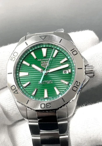TAG HEUER Aquaracer Solargraph SS 40MM Green Dial Men's Watch WBP1115.BA0000