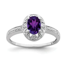 Silver  Diam. & Amethyst Ring QBR10FEB