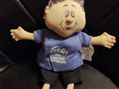 Russ Berrie Geezer Gallery Forty The Legend Continues Oldtimer Beanie Doll 9 in