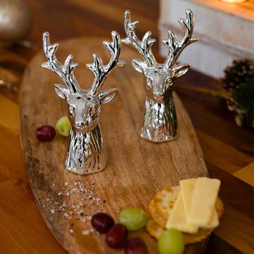 Saleros de pimienta ciervo de Navidad para decoración del hogar botellas de condimento de plata ciervo - Imagen 2 de 24