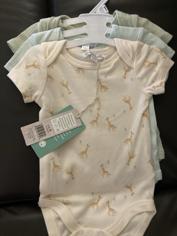 NWT! Emily And Oliver Bamboo One Piece Baby Size 3-6 Months Pack Of 3 Giraffe