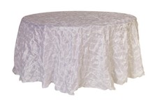 YCC Linens - 120 Inch Pinwheel Pinched Taffeta Round Tablecloths for weddings