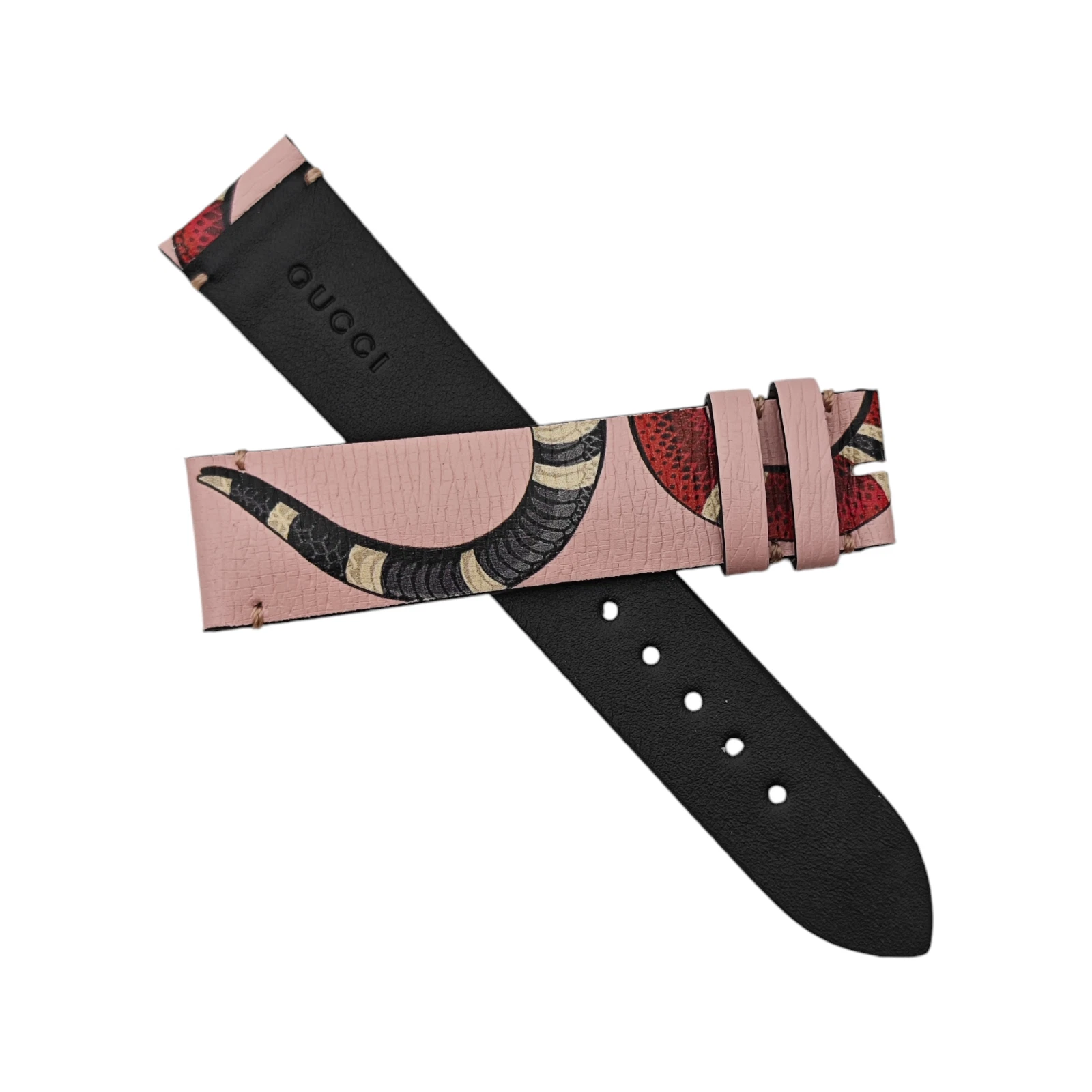 GUCCI   20 MM x 18 MM   AUTHENTIQUE   ROSE / SERPENT   BRACELET DE MONTRE   BRACELET / BRACELET