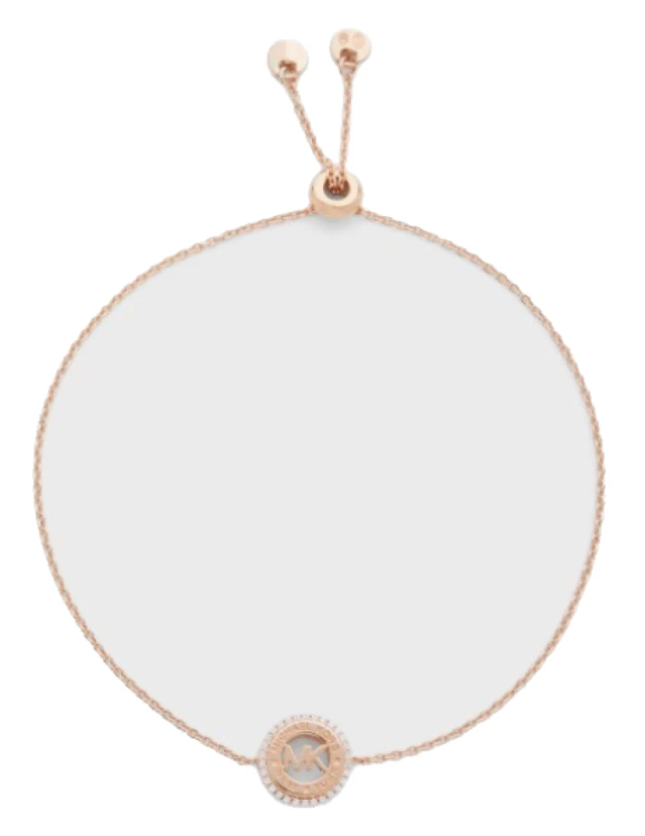 Michael Kors Rose Gold Tone Sterling Silver Dainty Slider Bracelet MKC1383AN791