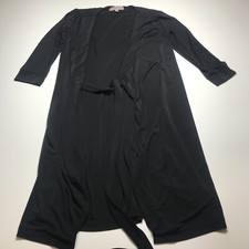 Philosophy Republic Clothing Dress Womens Medium Black Wrap Smooth Long Sleeve