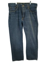 Men's Levi 569 Loose Straight 37X31.5 Medium Wash Blue Boot Cut Wider Leg Cut