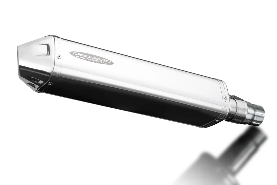 Silenciador de escape de acero inoxidable triovalado Yamaha YZF-R6 2006-2017 Delkevic Slip On 17" Foto 2 de 4