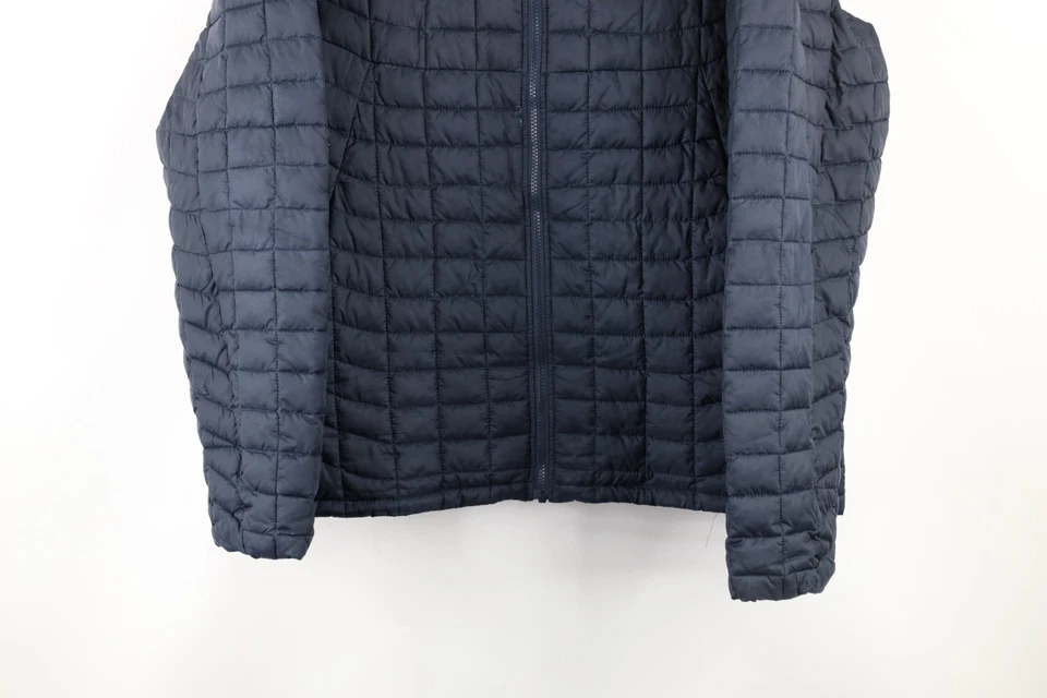 Ben Sherman Mens Size XL Distressed Quilted Full Zip Puffer Jacket Navy Blue - Image 3 of 4