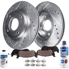 Front Drilled Rotors Brake Pads Kit for 2006 - 2011 Hyundai Accent Kia Rio Rio5