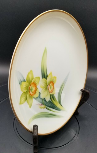 Sango China Occupied Japan Yellow Daffodils Hand Painted Antique 8” Plate - Picture 2 of 6