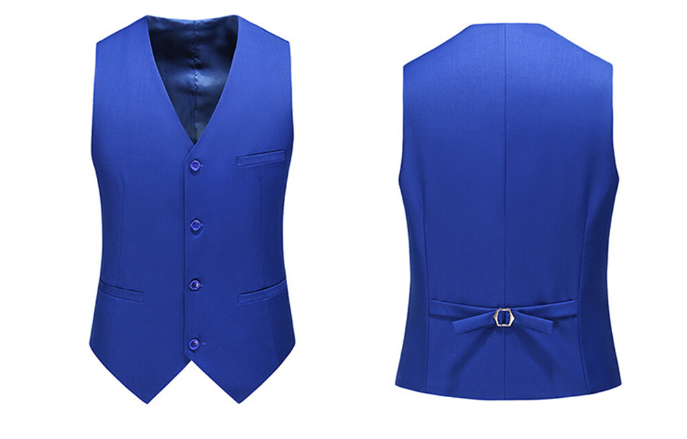 Mens Wedding Vest Dress Vest Slim Fit Button Down Prom Formal Suit