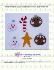 Christmas Snowman and Gingerbread Ornaments-Star-Plastic Canvas Pattern or Kit