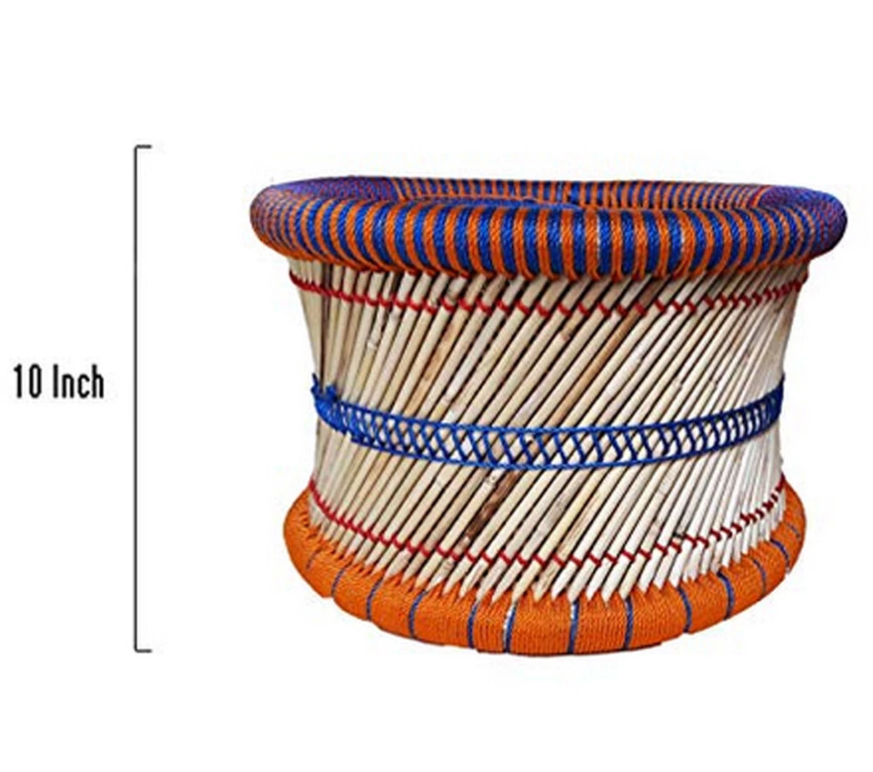 Handmade Eco-Friendly Cane Bar Stool Outdoor/Indoor Color: Multi-Colored 1 Piece - Image 2 of 2