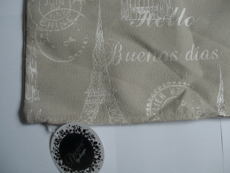 PARIS NATURAL Eiffel Tower Beige / Taupe 'Linen Type' CUSHION COVER 17" x 17". - Image 2 of 2