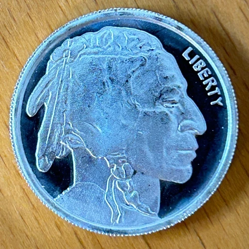 1/4 oz SILVER Round .999 Fine HIGHLAND MINT Bullion BUFFALO NICKEL DESIGN - 012