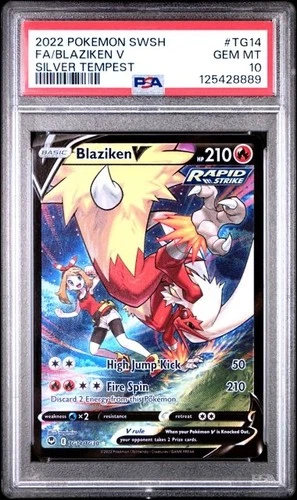 PSA 10 Blaziken V TG14/TG30 Silver Tempest Trainer Gallery Pokemon 2022