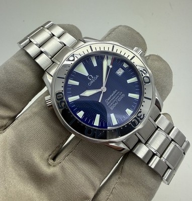 2005 Omega Seamaster Electric Blue Dial Steel 41mm Auto Watch 2255.80 w/ Card
