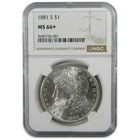 1881 S Morgan Silver Dollar MS 66+ NGC Uncirculated $1 Coin SKU:CP446