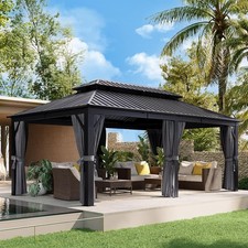 Outdoor Metal Patio Hardtop Gazebo 3x3.6m 3x4.2m 3.6x4.2m 4.8x3.6m 3.6x6m