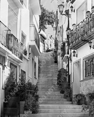 Alicante Spain Santa Cruz Black & White Fine Art Photo Costa Blanca Poster