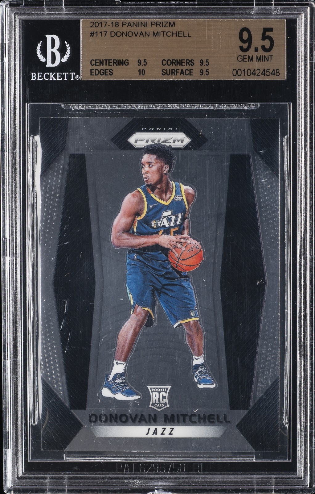 2017-18 PANINI PRIZM #117 DONOVAN MITCHELL BGS 9.5
