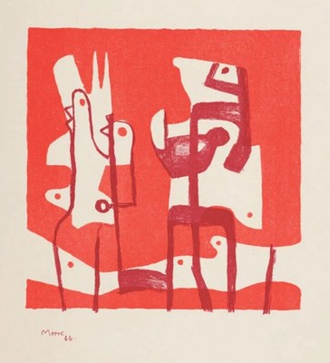 Henry Moore White Forms Small Print