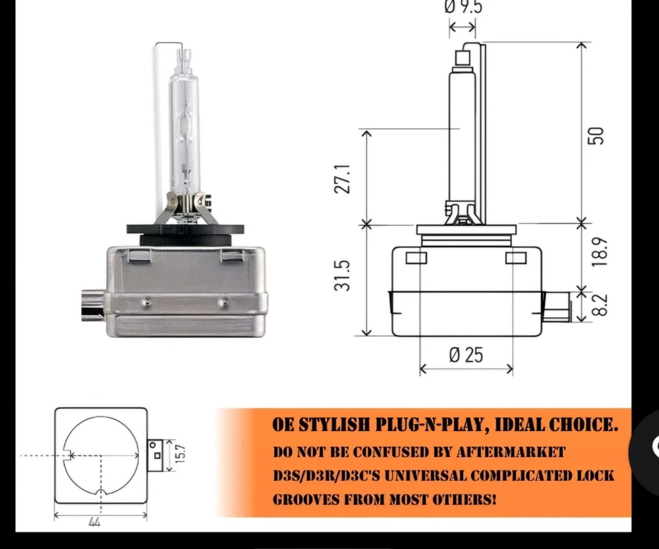 New D3S Bulb fits Dodge Charger Challenger Dart Durango Viper Xenon HID - Image 3 of 3