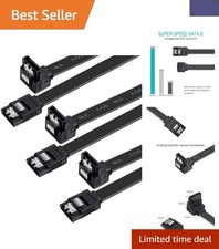 Image of 3 Pack SATA III Cables - 6Gbps Data Transfer, 90° Right Angle Design
