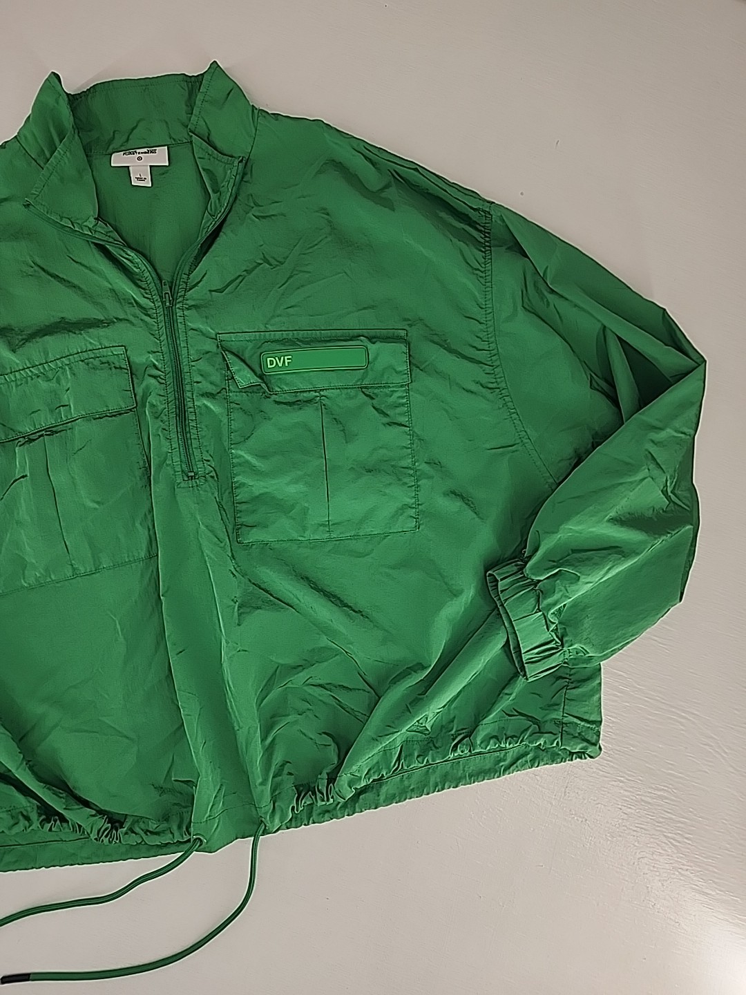 Green Nylon Windbreaker Packable Lightweight Rain… - image 3