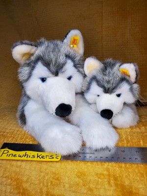 #ad #ad Steiff AKC Siberian Husky Dog amp; Puppy Plush Stuffed Animal LOT FAO Schwarz $100.00