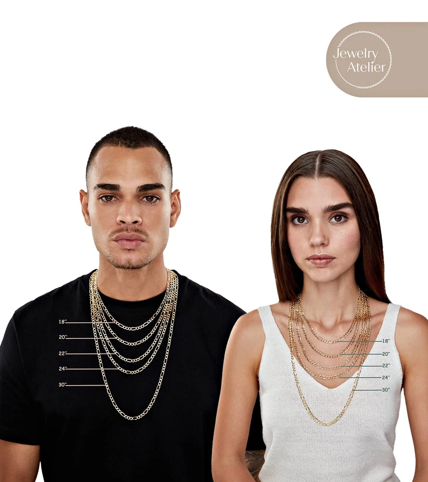 Gold Chain Necklace Collection - 14K Solid Yellow Gold Filled Figaro Chain Ne... - Image 4 of 4