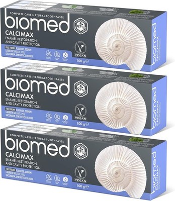BIOMED   Calcimax Zahnpasta 3 x 100 g, stärkt und stellt den Zahnschmelz wieder