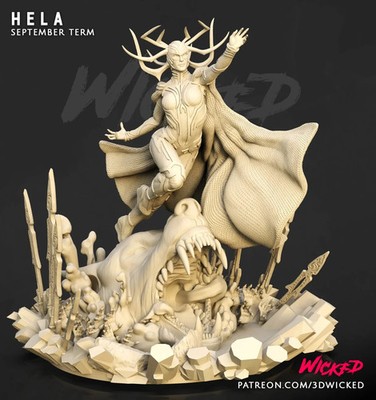 Hela - WICKED 3D Printed 16K Unpainted Resin Model Kit Maßstab 1:6